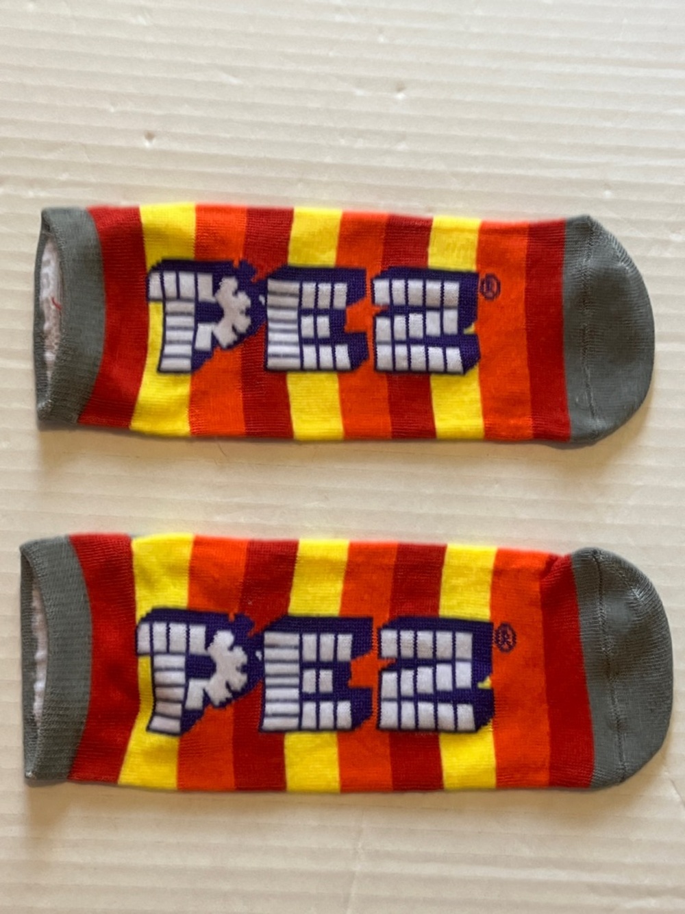 Hasbro Pez Red & Yellow Striped Novelty Socks
